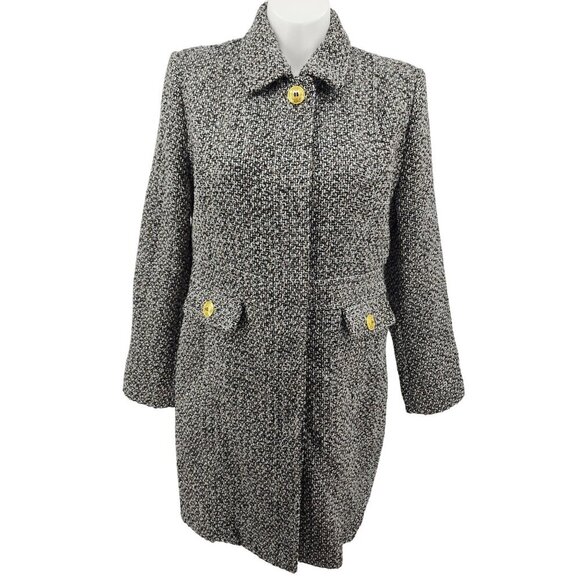 Sam Edelman Womens Tweed Coat With Gold Button Accents - X-Large - Picture 3 of 15